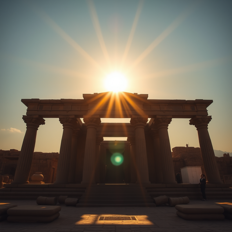 Ancient Temple at Sunrise Spiritual Travel Destination
