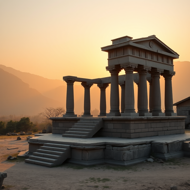 Ancient Temple at Sunrise Spiritual Travel Destination