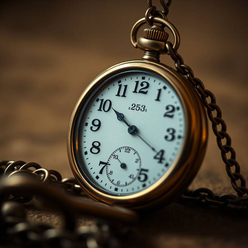 Antique Pocket Watch and Chain Time Nostalgia