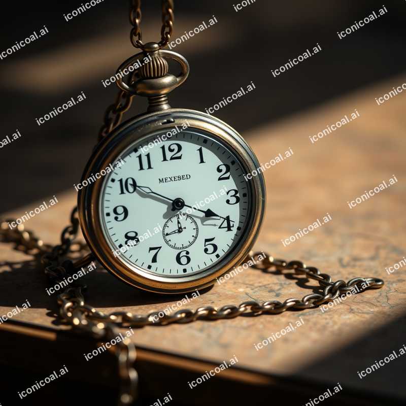 Antique Pocket Watch And Chain Time Nostalgia