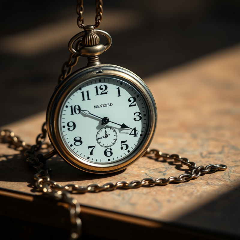 Antique Pocket Watch and Chain Time Nostalgia