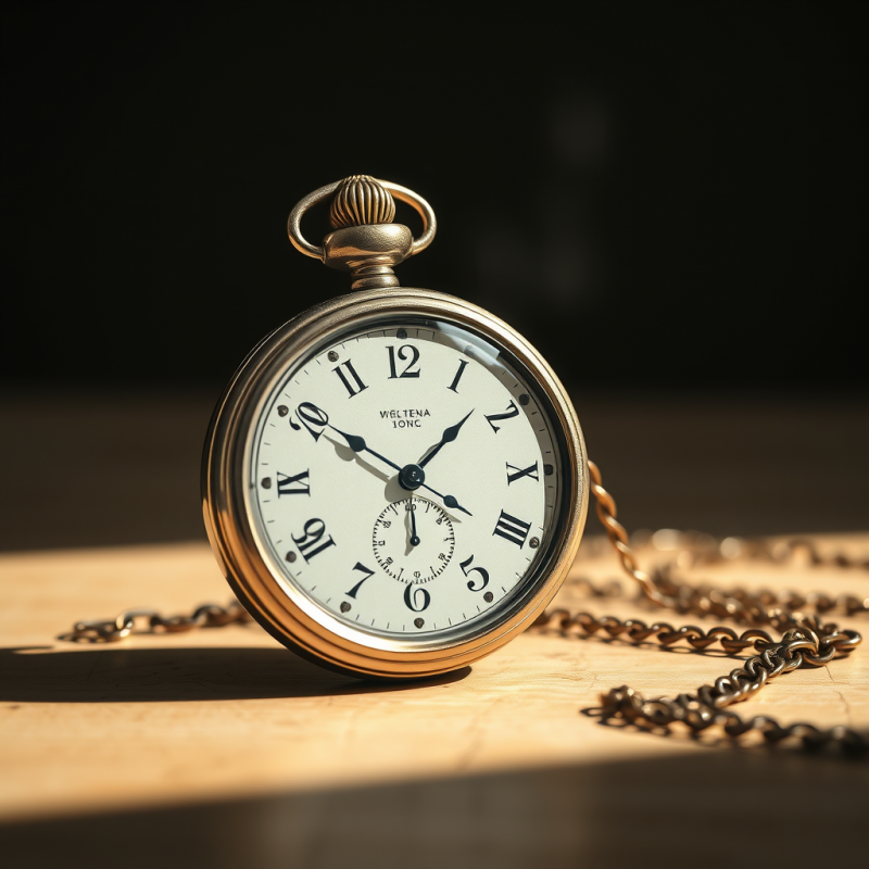 Antique Pocket Watch and Chain Time Nostalgia