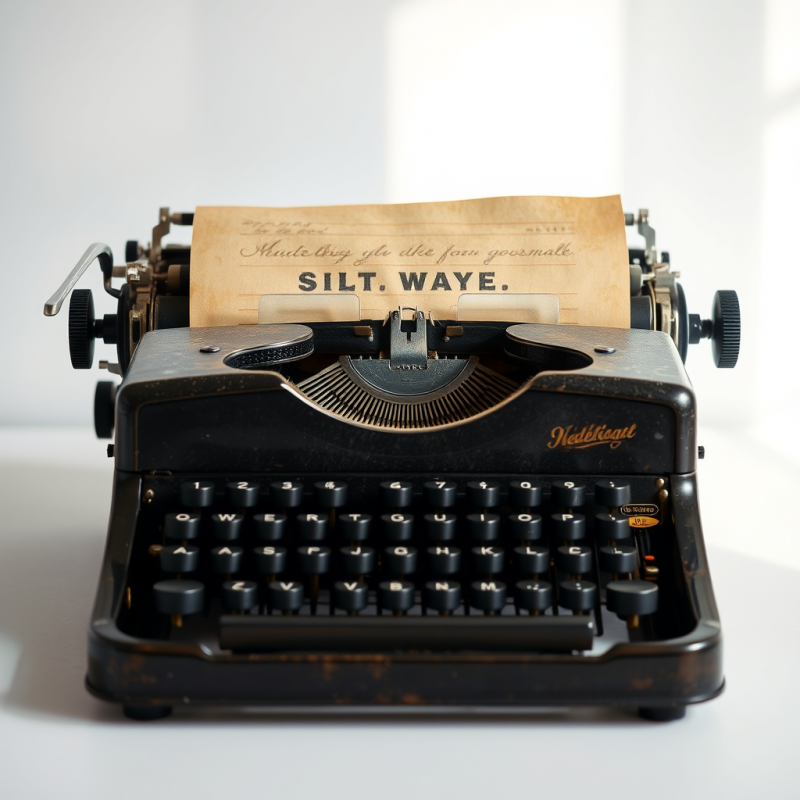 Antique Typewriter with Aged Paper Nostalgic Writing