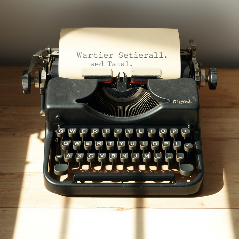 Antique Typewriter with Aged Paper Nostalgic Writing