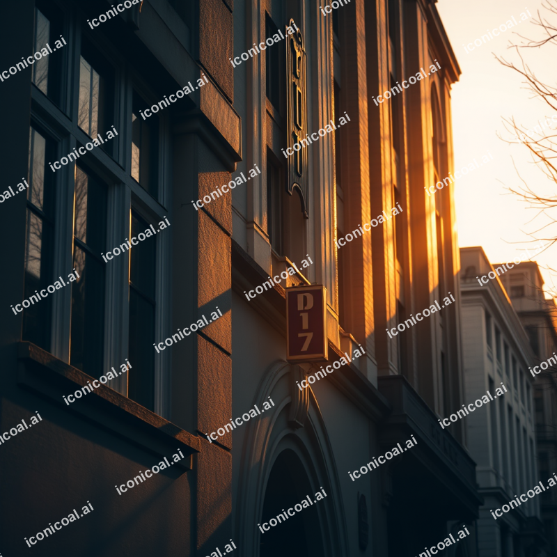 Art Deco Building Details In Golden Afternoon Light