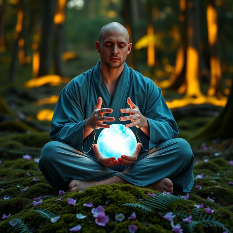 Mystic Sage with Glowing Globe