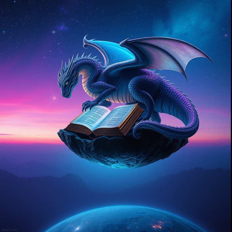 Bioluminescent Dragon with Iridescent