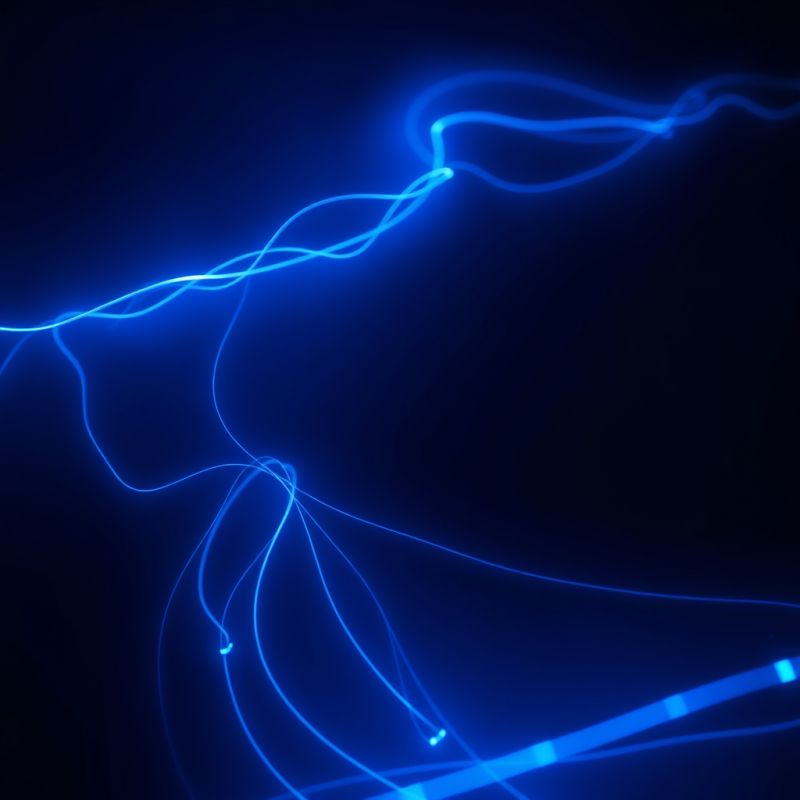 Bioluminescent Plankton Creating Blue Light Trails in Dar...