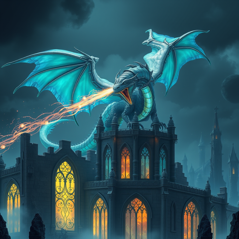 Biomechanical Dragon with Iridescent