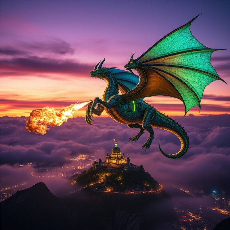 Biomechanical Dragon with Iridescent