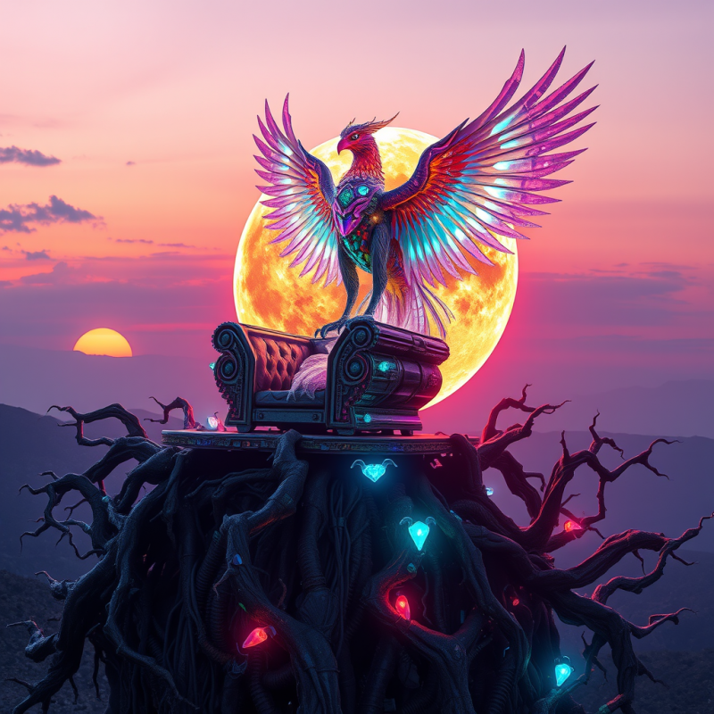 Biomechanical Phoenix with Crystalline Feathers Erupts ...