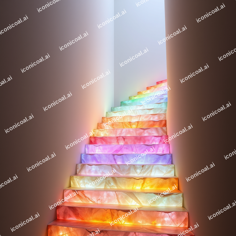 Bismuth Crystal Rainbow Staircase Formations
