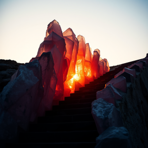 Bismuth Crystal Rainbow Staircase Formations
