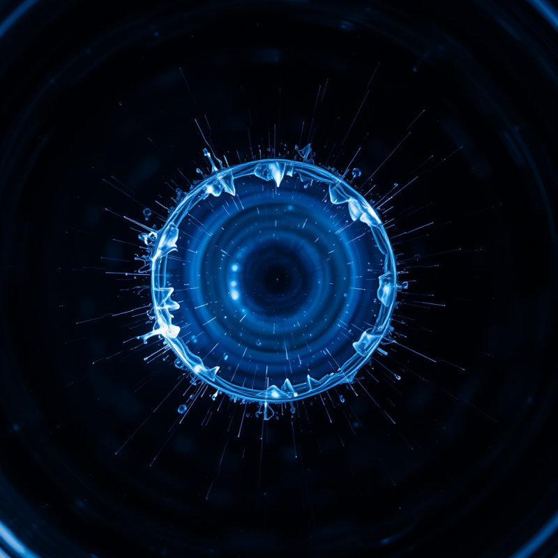 Blue Water Droplet Ring in Cosmic Glow