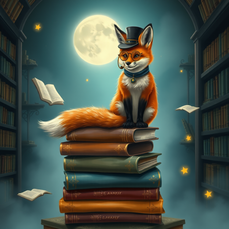 Charming Anthropomorphic Fox Wearing Glasses and a