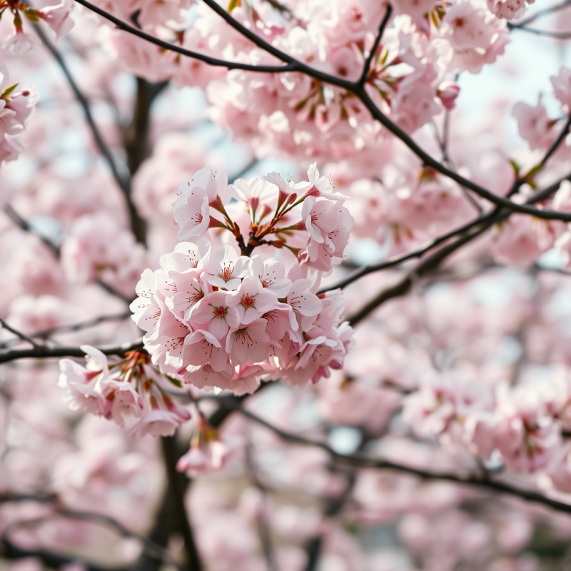 Cherry Blossom Trees in Full Bloom Pink Spring