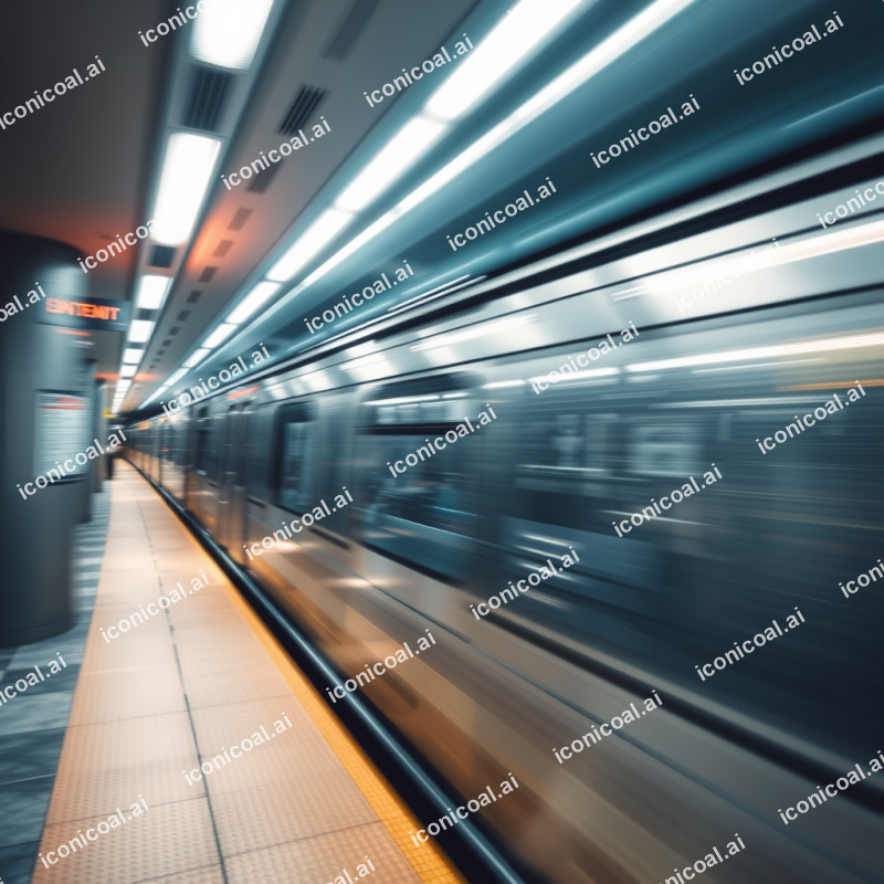 City Subway Train In Motion Urban Transit Blur