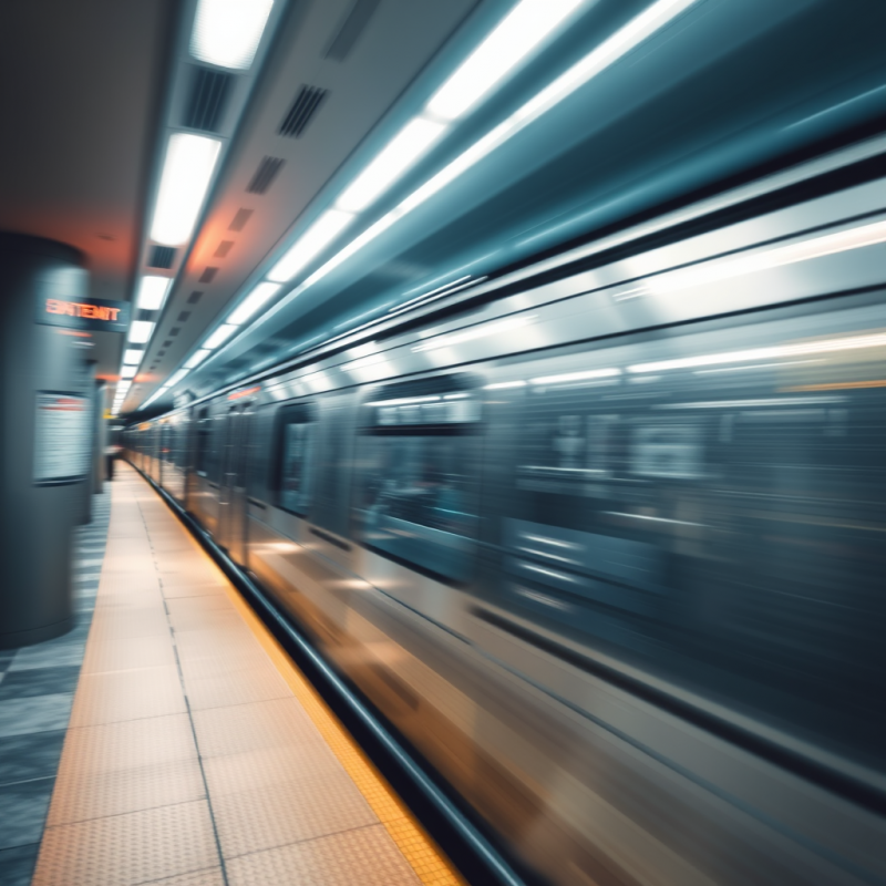 City Subway Train in Motion Urban Transit Blur