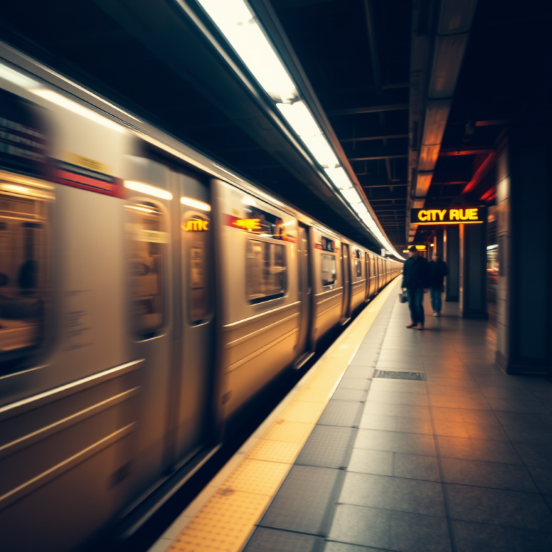 City Subway Train in Motion Urban Transit Blur