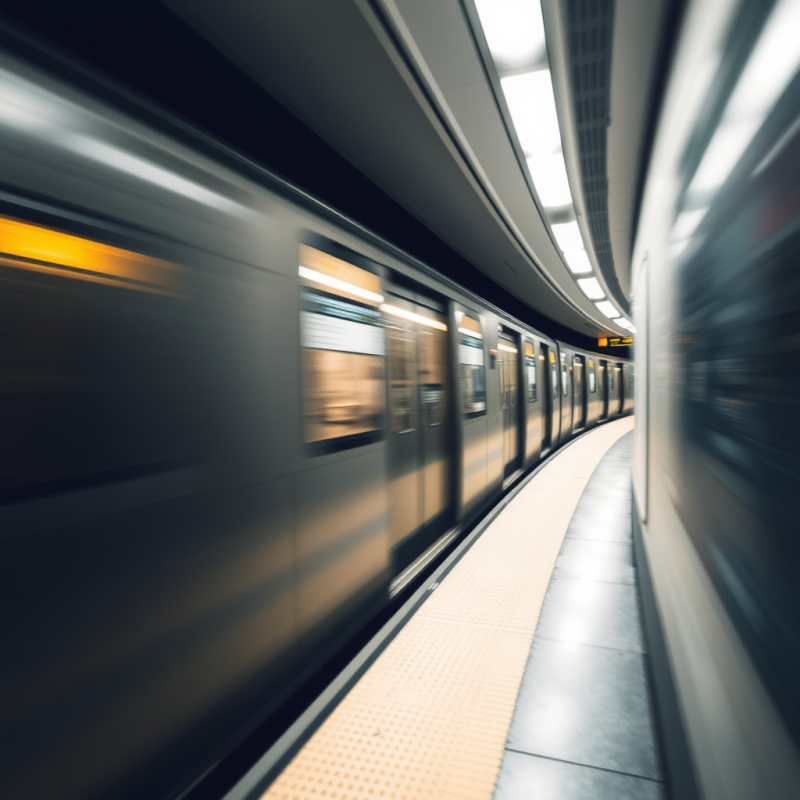 City Subway Train in Motion Urban Transit Blur
