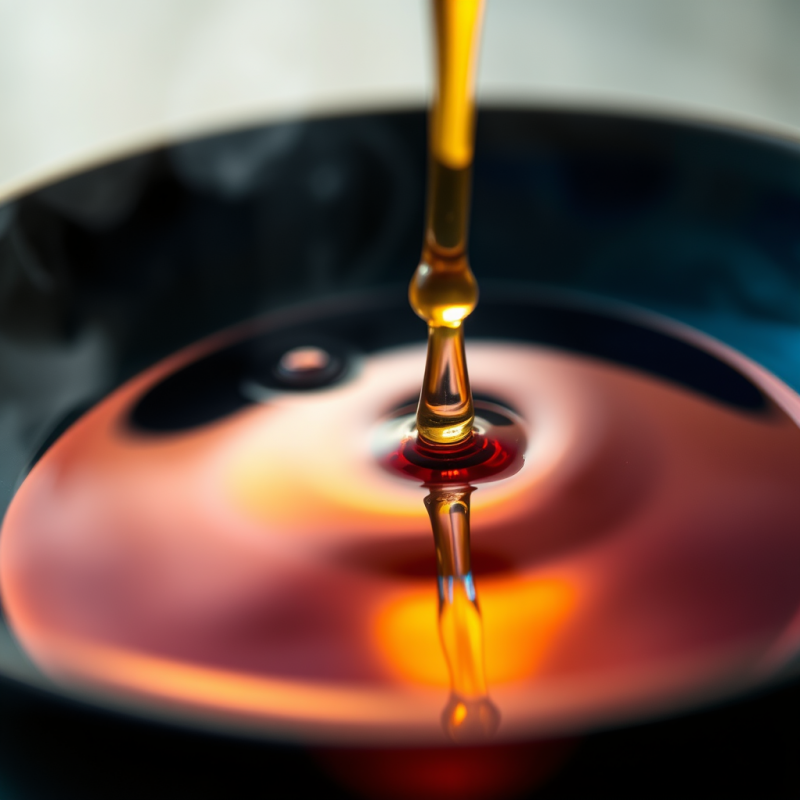 Close-up Abstract Macro of Molten Brass Dripping Into A...