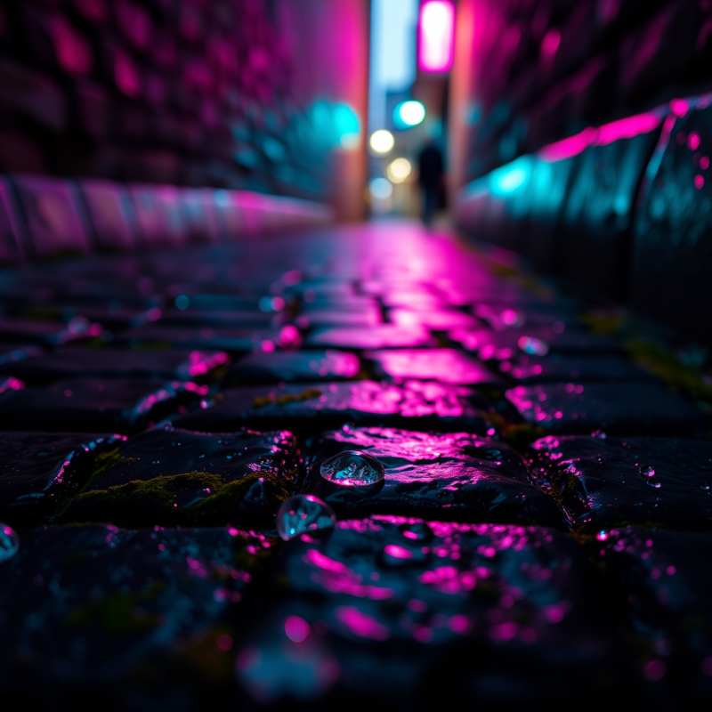 Close-up Macro Of A Neon-lit