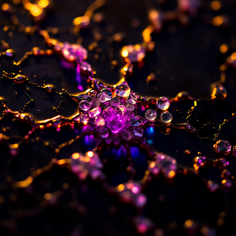 Close-up Macro Shot of a Crystalline Fractal Pattern Form...