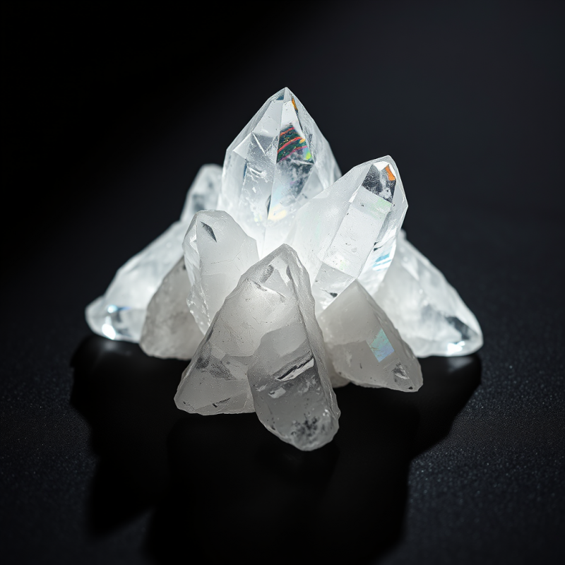 Close-up Macro Shot of Fractured Quartz Crystals Forming ...