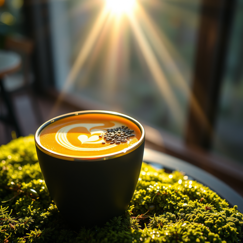 Close-up of a Glowing Amber-hued Dragon Fruit Smoothie