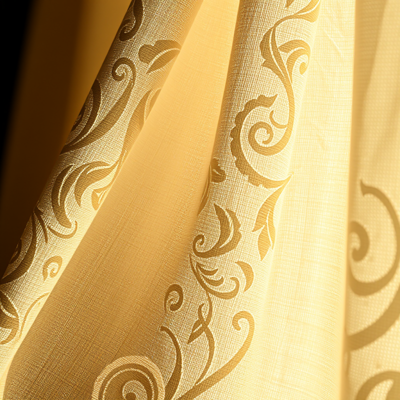 Close-up of a Hand-pressed Linen Fabric with Subtle Cof...