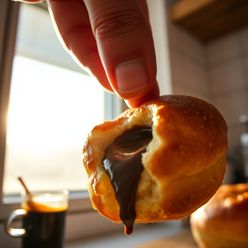 Close-up of a Hand Pressing a Thumb Into a Warm