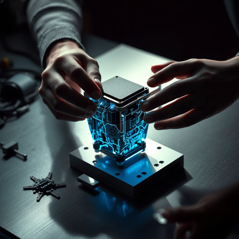 Close-up of a Person’s Hands Assembling a Modular Ai ...