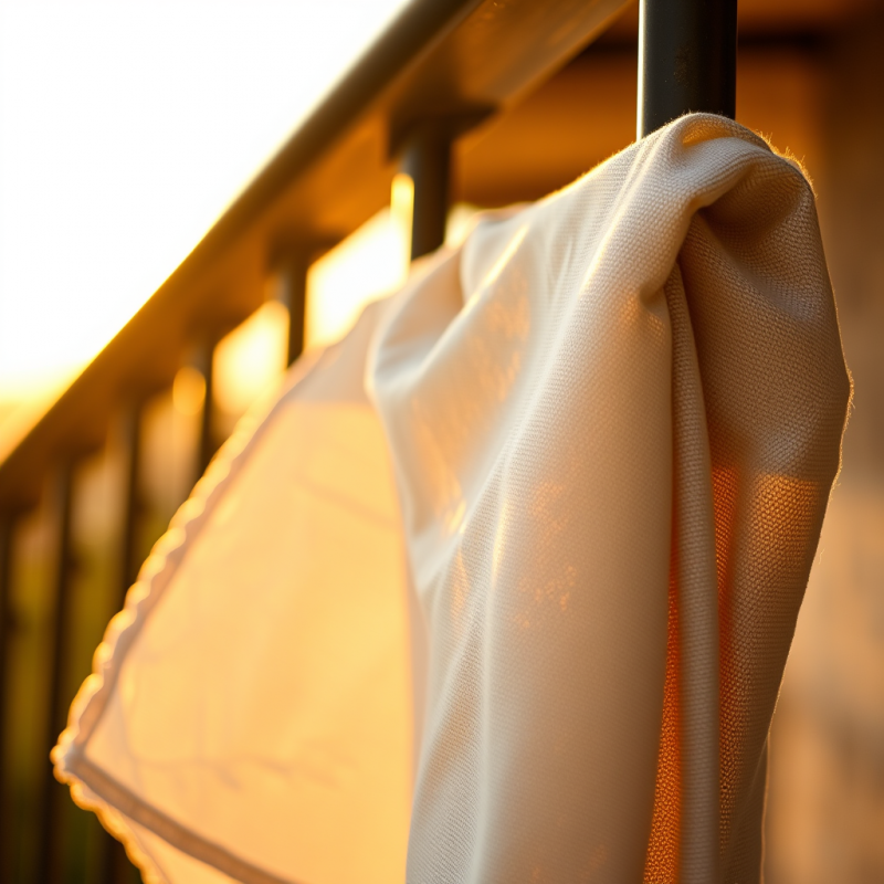 Close-up of a Vintage Linen Fabric Draped Over a Curved...