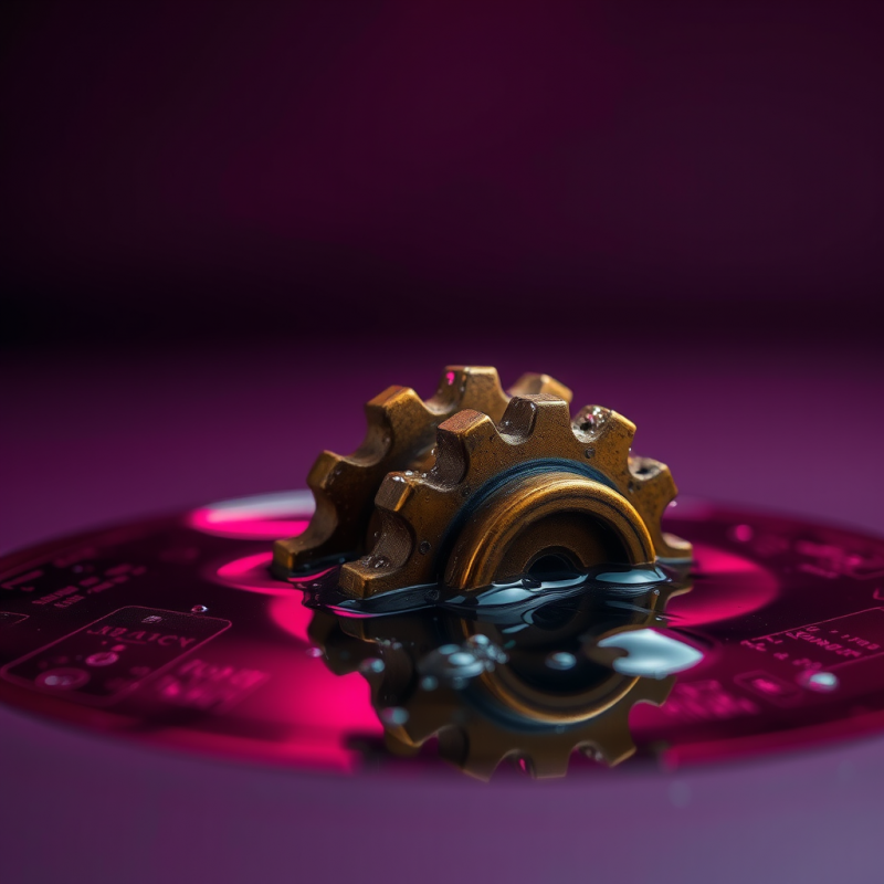 Close-up of a Weathered Brass Gear Partially Submerged In...