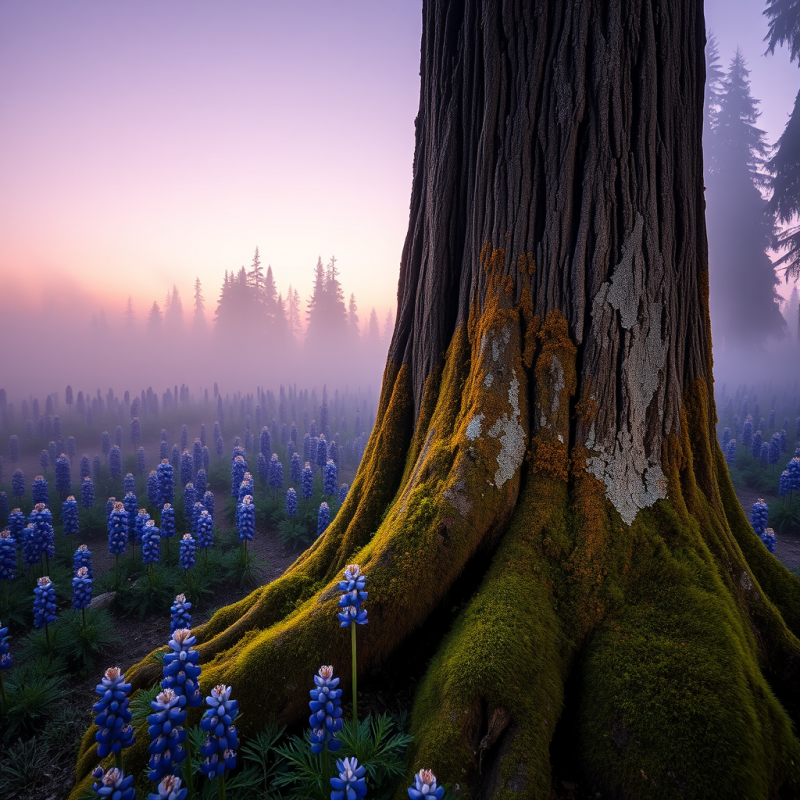 Close-up of Ancient Tree Roots Covered in Moss,