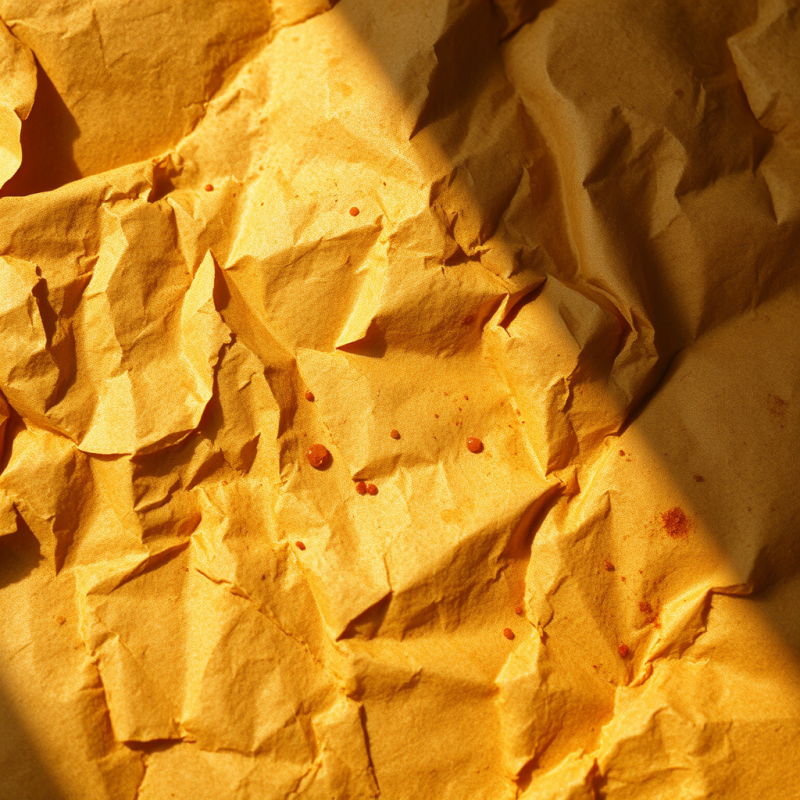 Close-up Of Crumpled Vintage Parchment Paper With Golden ...