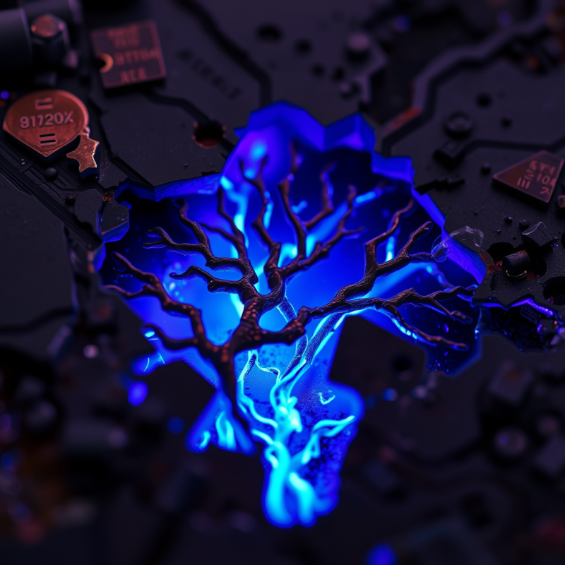 Close-up Of Fractal-like Branching Crystalline Structures...