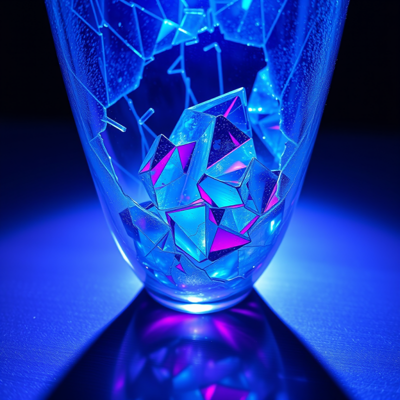 Close-up of Fractal-like Crystalline Structures Forming I...