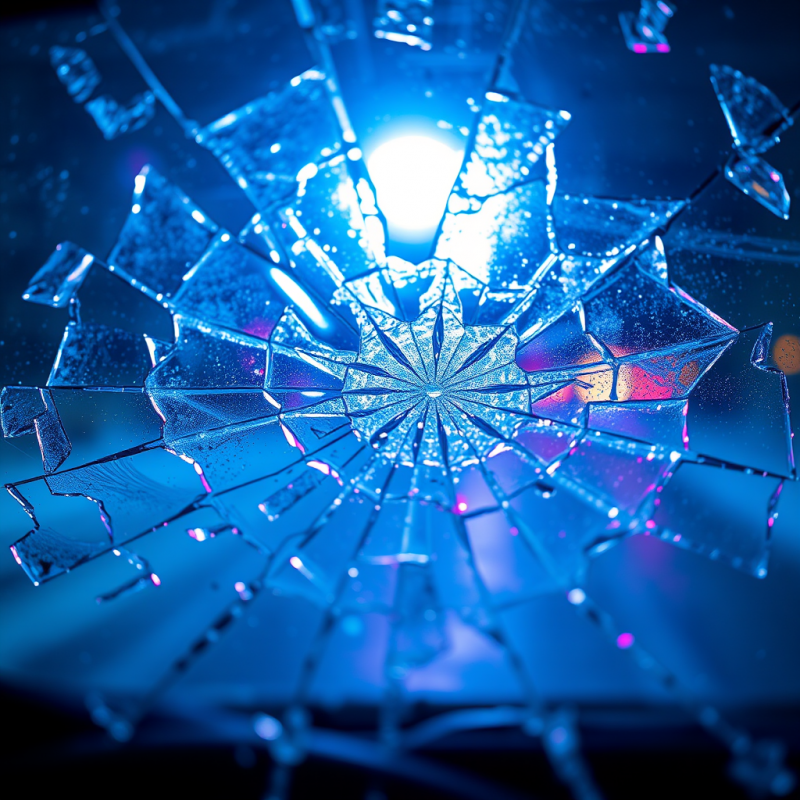 Close-up of Fractal-like Ice Crystal Formations on a Frac...