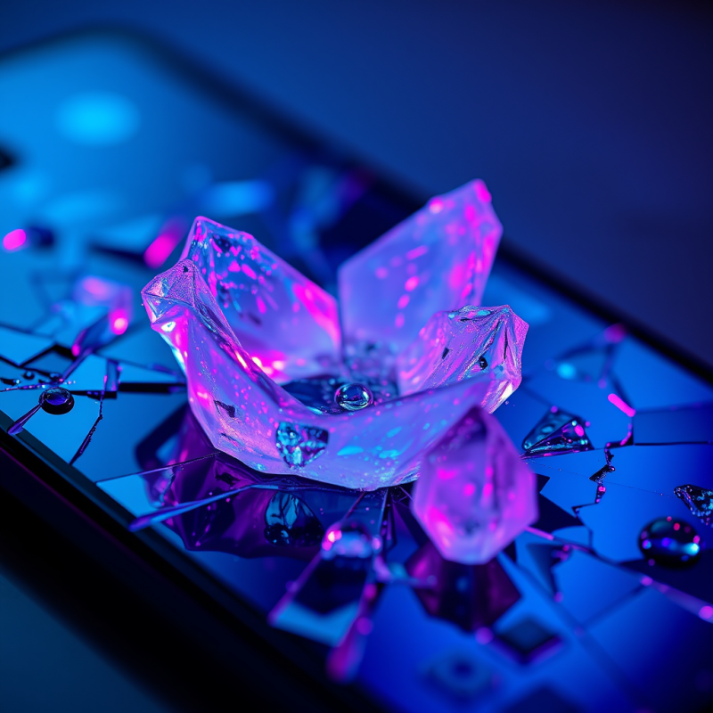 Close-up Of Fractal-like Ice Crystals Forming On A Shatte...