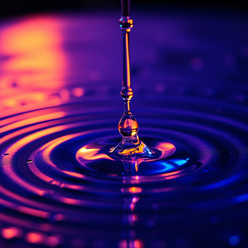 Close-up of Liquid Mercury Dripping Onto a Cold Titaniu...