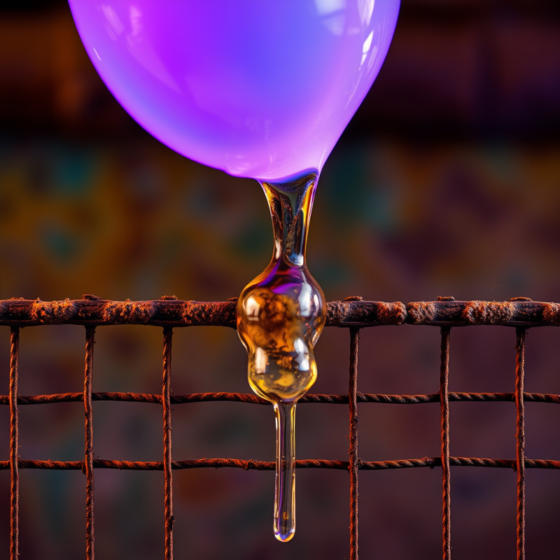 Close-up Of Molten Glass Dripping Over Rusted Industrial ...