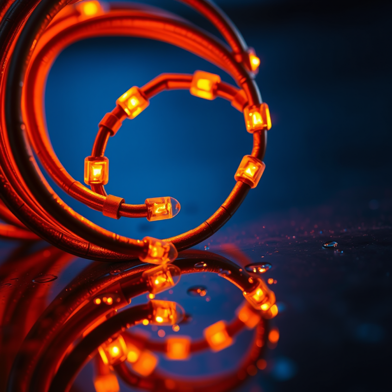 Close-up of Oxidized Copper Wiring Coiled in a Spiral