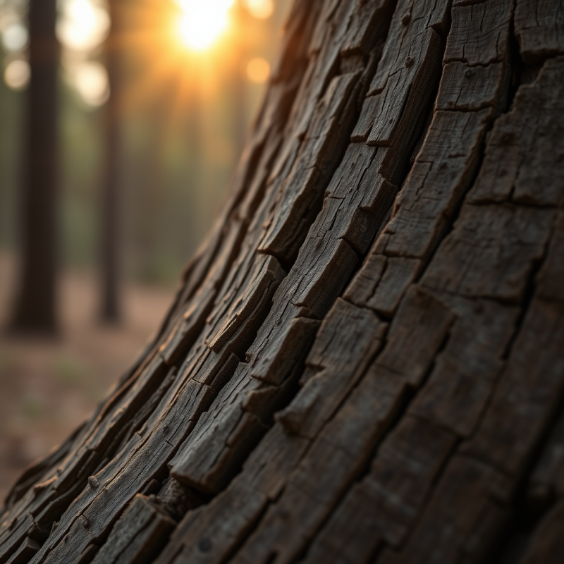 Close-up of Weathered Cedar Bark with Deep Vertical Grain