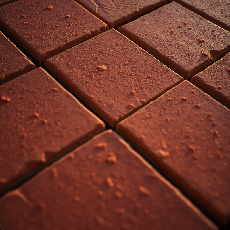 Close-up of Weathered Terracotta Tiles Arranged in a Diag...