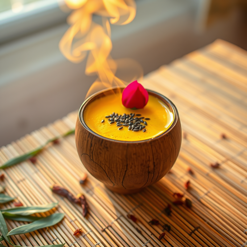 Spicy Curry in a Wooden Bowl