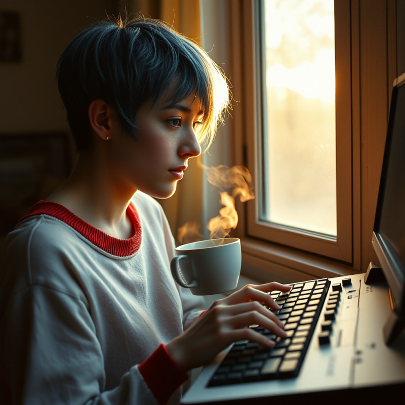 Close-up Shot of a Non-binary Person with Short