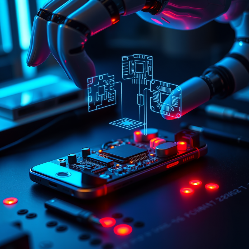 Close-up Shot of a Robotic Hand Delicately Assembling A...