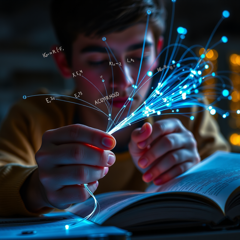 Close-up Shot of a Student’s Hands Weaving a Glowing ...