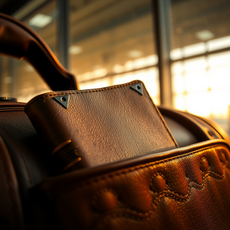 Close-up Shot of a Weathered Leather Journal Tucked Int...